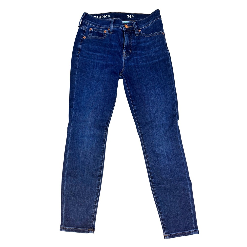 J Crew Toothpick High‎ Rise Dark Wash Skinny Jeans Women 26P Petite